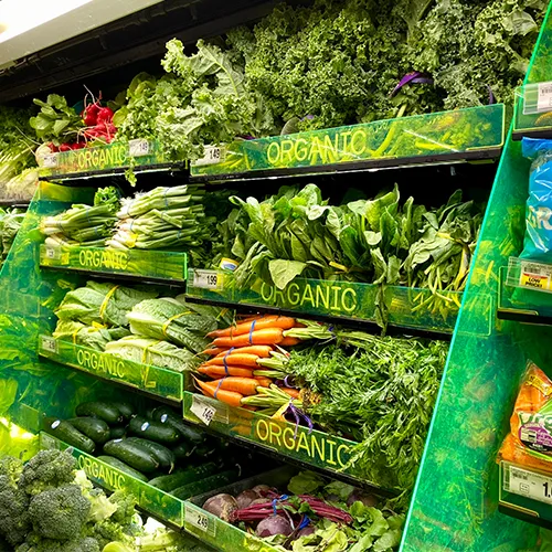 vegetables at grocery store