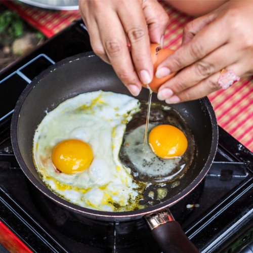 cooking eggs