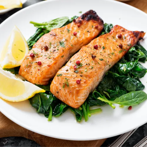 salmon and spinach
