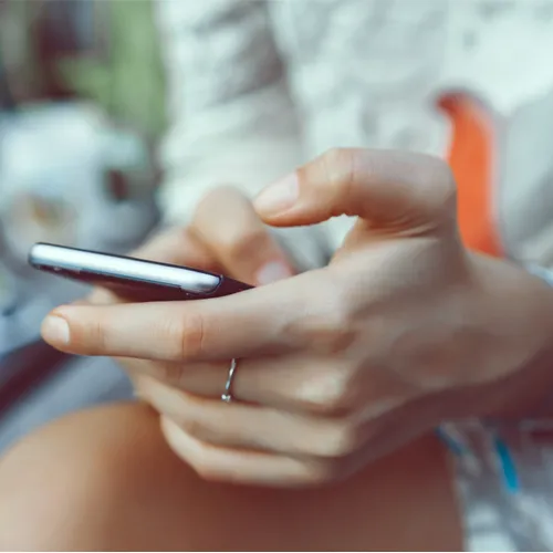 woman texting