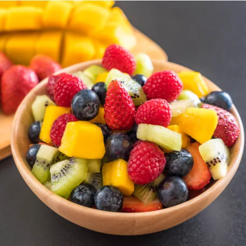 Colorful salad with various toppings