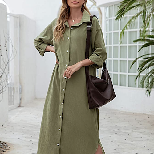 This Maxi Shirt Dress Is Comfy, Flattering, & Only $28 From Amazon ...