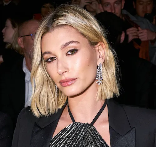 "Hailey Bieber showcasing a fashionable look"