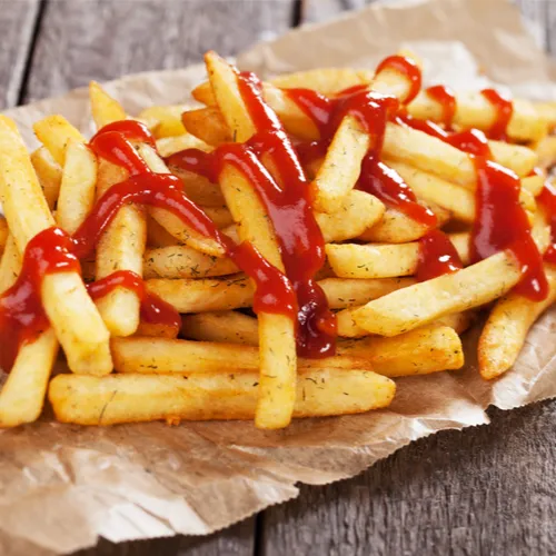 fries with ketchup
