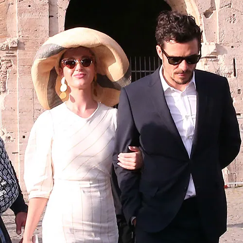 "Katy Perry and Orlando Bloom in a candid moment"