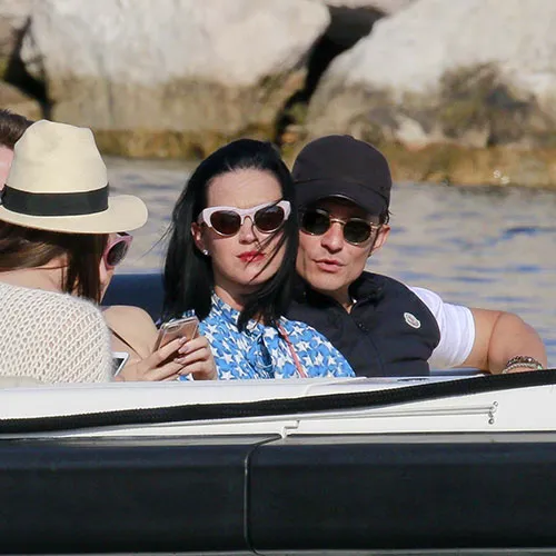"Katy Perry and Orlando Bloom smiling together"