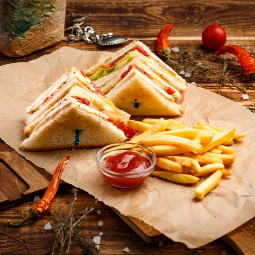 meal with ketchup