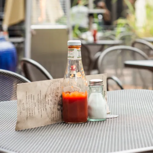 ketchup on table