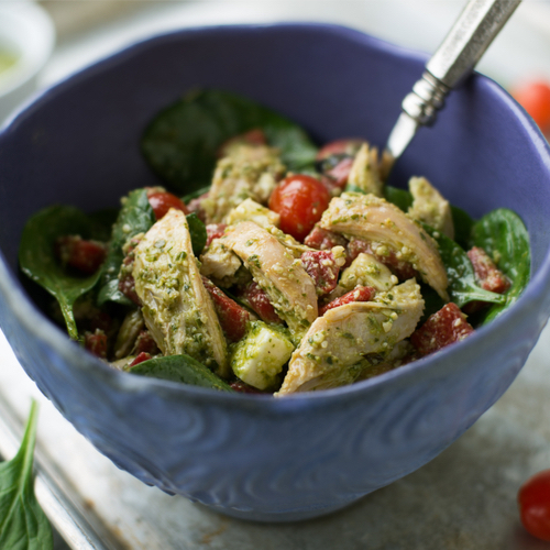 chicken pesto and vegetables