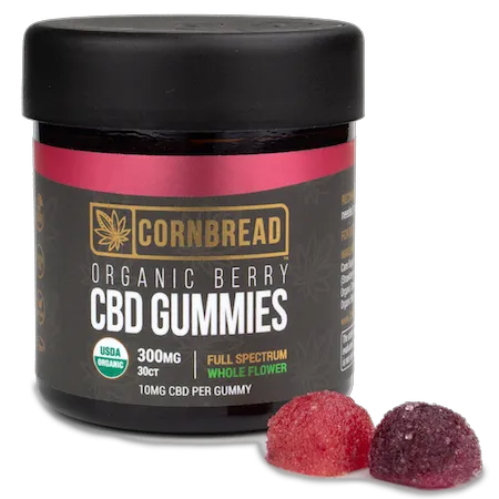 Organic berry CBD gummies from Cornbread Hemp