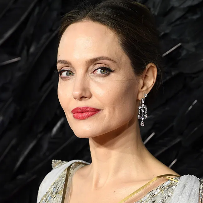 Close-up of Angelina Jolie showcasing her iconic features.