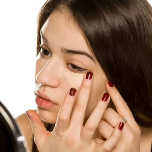 "Woman enjoying a skincare routine"