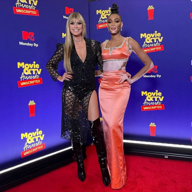 "Heidi Klum with Winnie Harlow at the MTV Movie Awards"