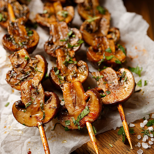 <h2>3. Barbecue Mushroom Skewers</h2> best healthy barbecue skewer recipes