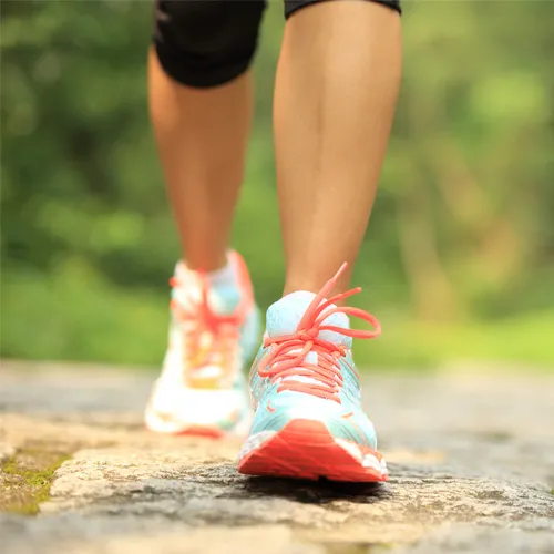 Senior woman exercising in a gym