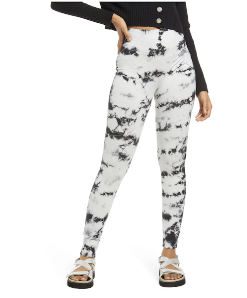 black and white tie dye leggings