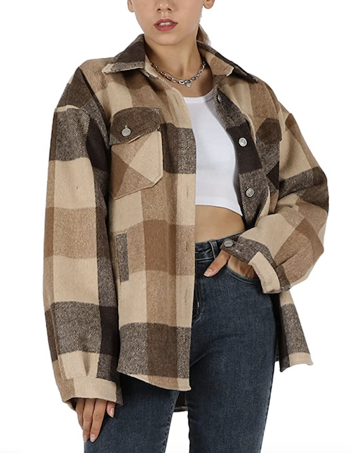 plaid flannel jacket for women