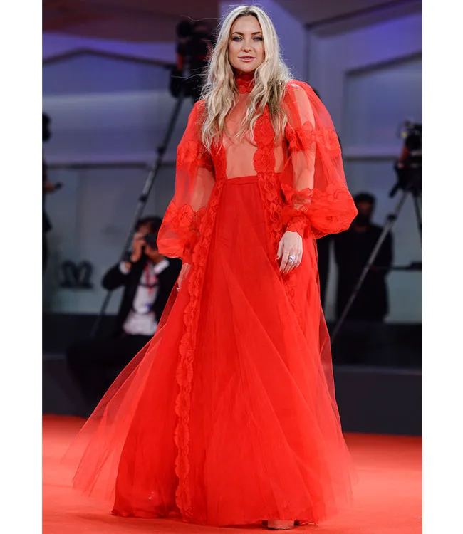 Kate Hudson in stunning red dress at an event