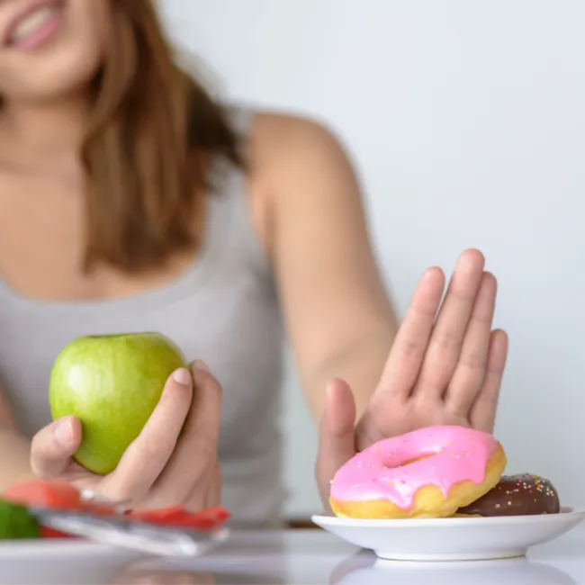 Healthy lifestyle choice: saying no to sugar.