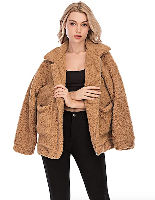 Amazon teddy jacket faux fur