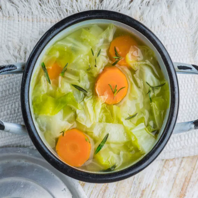 Delicious cabbage soup rich in flavor and healthy ingredients