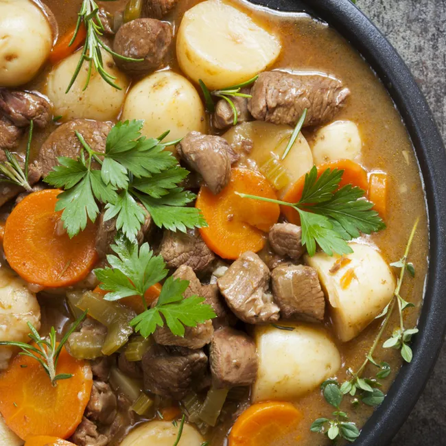Low-fat beef stew loaded with vegetables and lean meat