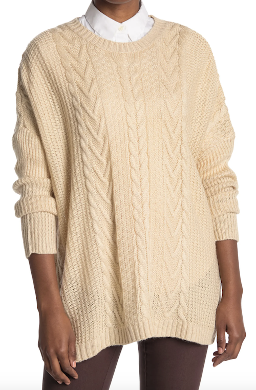 The Perfect Cable Knit Sweater Just Went On Sale At Nordstrom Rack For