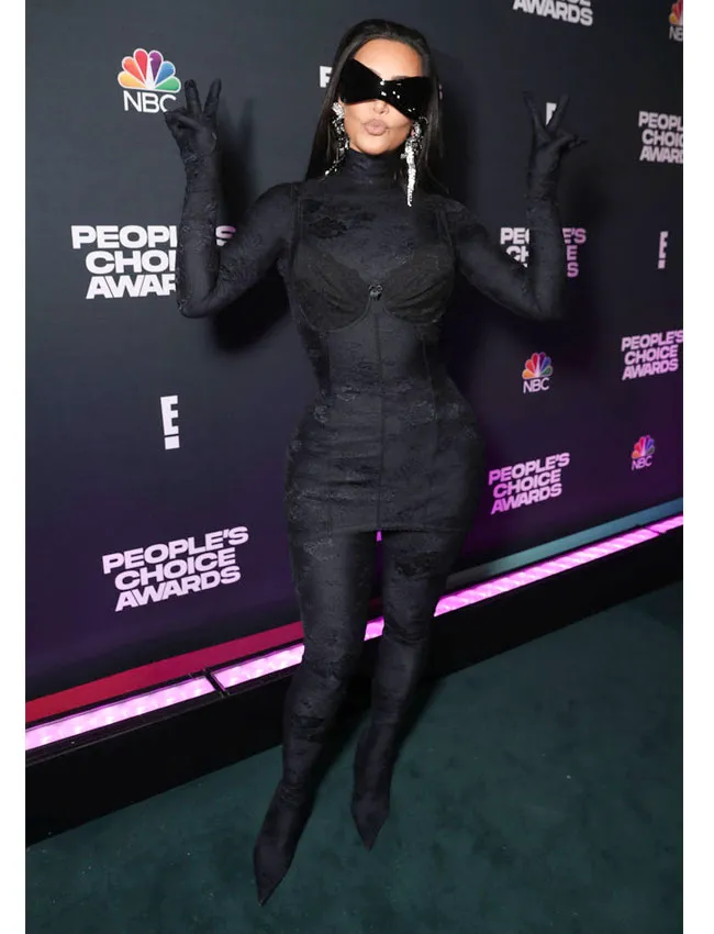 Kim Kardashian on the red carpet at the PCA event