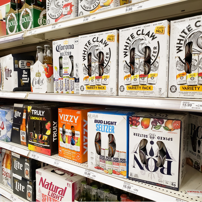 alcohol on store shelves