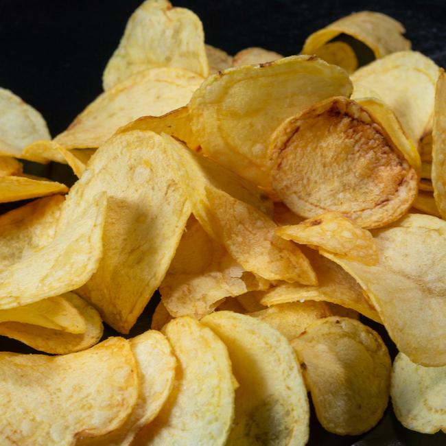 closeup of potato chips
