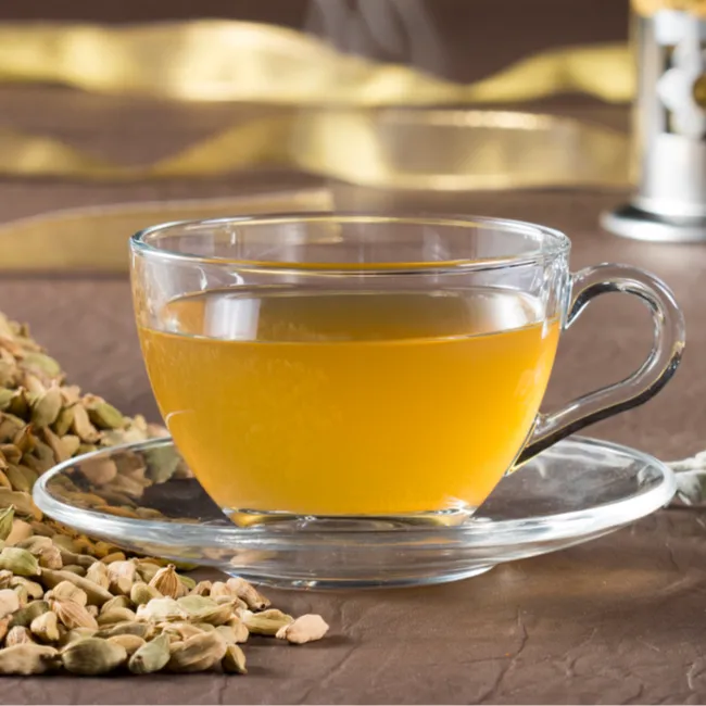 Herbal fennel tea with fresh herbs and spices
