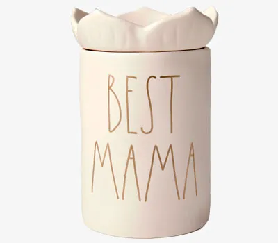 14oz best mama candle with flower lid.