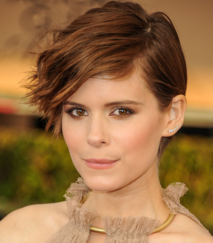 kate mara side-parted pixie with layers swoop