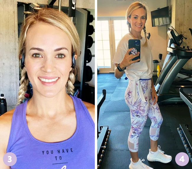 Carrie Underwood makeup-free gym selfies