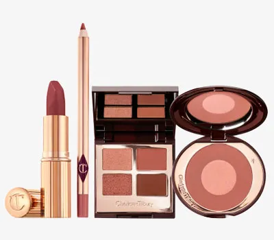 Charlotte Tilbury Pillow Talk makeup kit featuring iconic beauty essentials.
