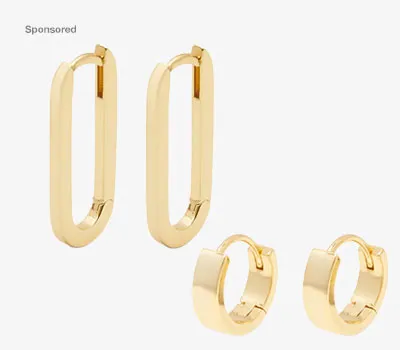 Gorjana Rose Huggie set featuring elegant and trendy earrings.