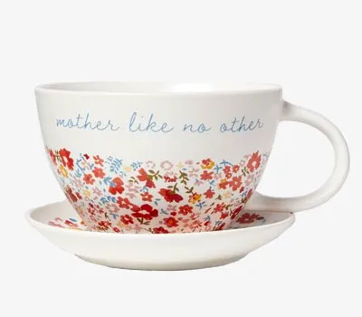 Threshold latte mug with saucer for moms.