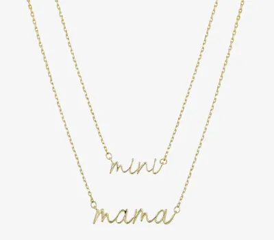 Unwritten mini and mama pendant necklace set.