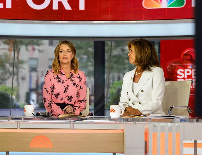 Savannah Guthrie and Hoda Kotb on Today Show set.