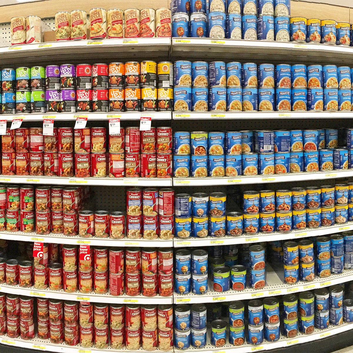 canned soup aisle