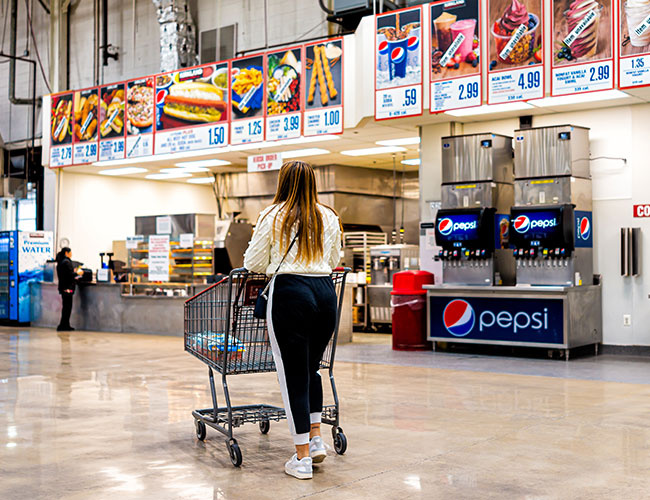 woman shopping in costco food court