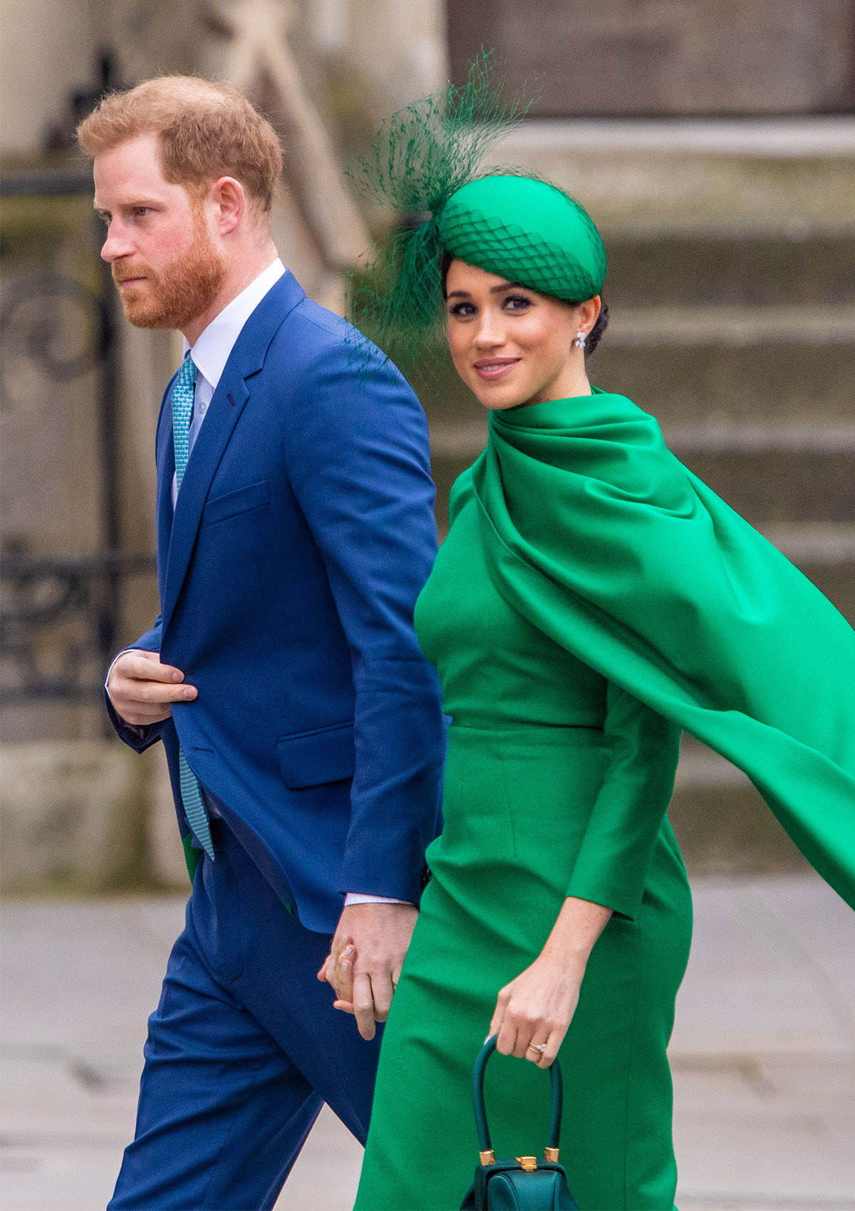 meghan markle commonwealth day service green dress green hat