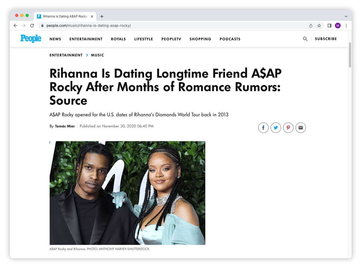 people articlle source confirms asap rocky rihanna relationship