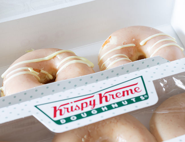 glazed krispy kreme donuts in box