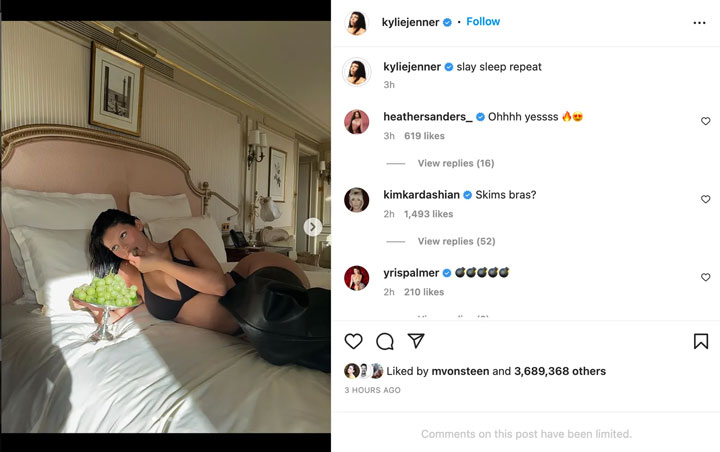 Kylie Jenner bleached brows lingerie Instagram
