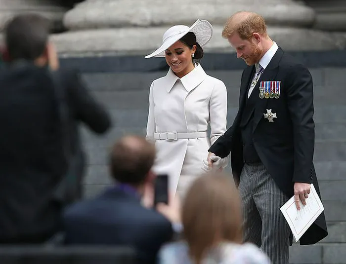 Meghan Markle Prince Harry leaving St Pauls Cathedral London