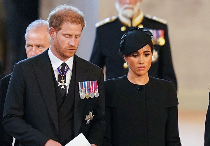 Prince Harry Meghan Marke Queen Elizabeth II funeral