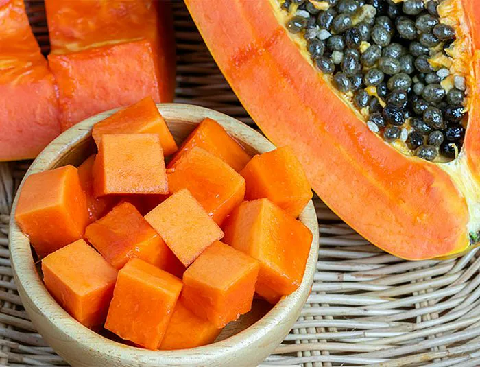 diced papaya