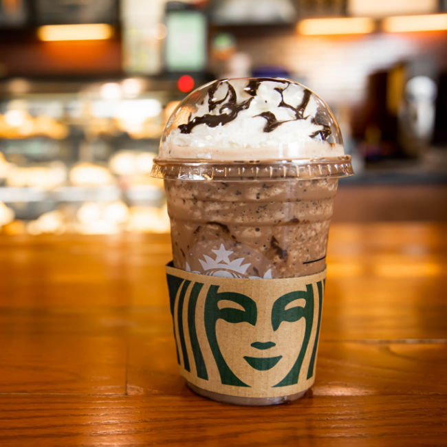 frappuccino on table at starbucks