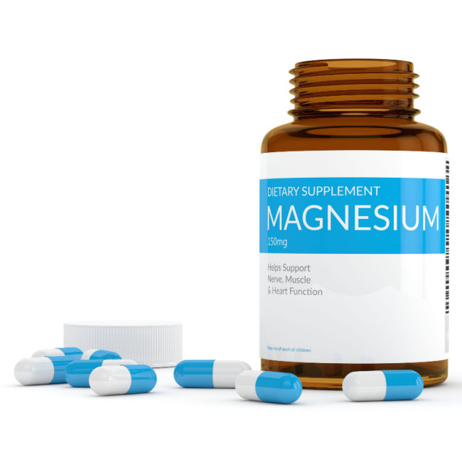 magnesium supplement bottle